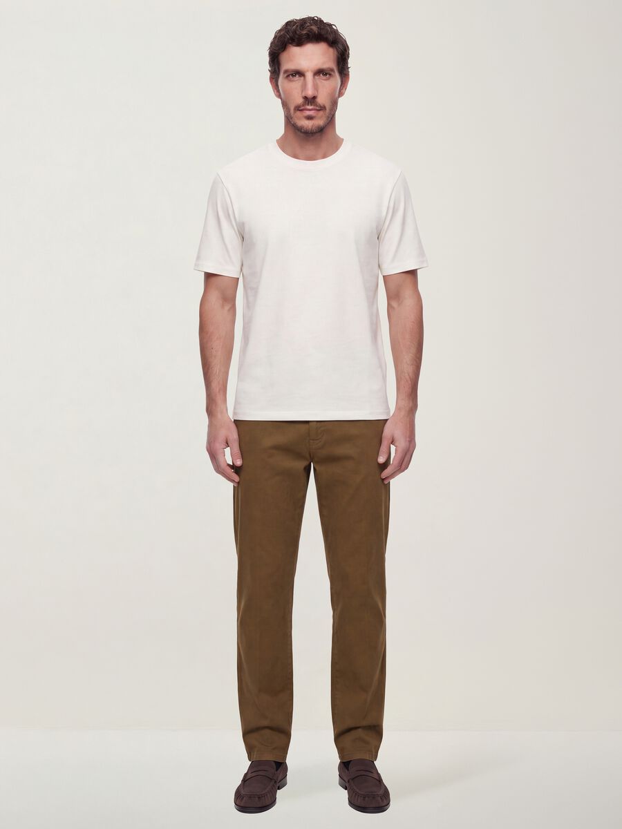 White pure cotton short-sleeve T-shirt, relaxed fit_3