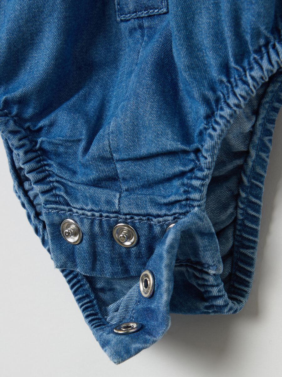 Denim bodysuit shirt with pocket_3