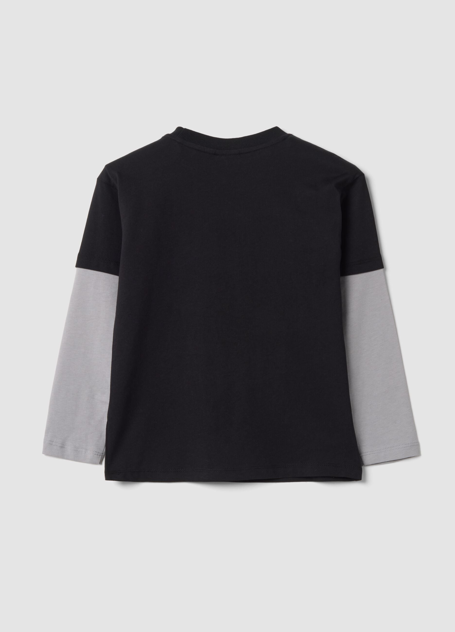 T-shirt nera in puro cotone con girocollo e stampa Minecraft over fit