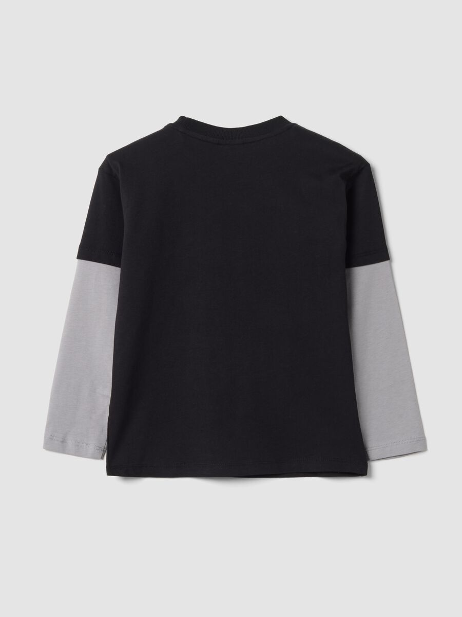 T-shirt nera in puro cotone con girocollo e stampa Minecraft over fit_1