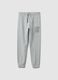 Pantaloni jogger grigi in misto cotone e viscosa da ragazzo regular fit_3