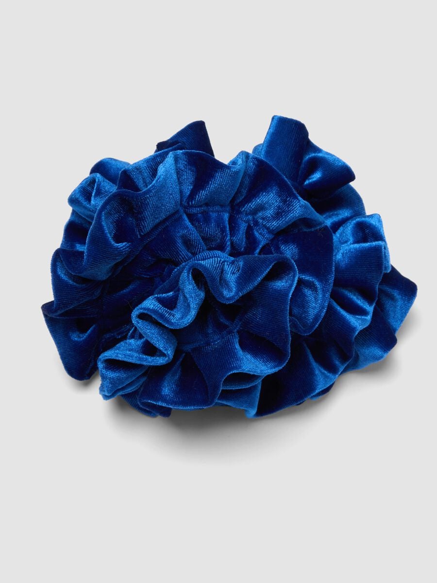 Velvet-effect blue scrunchie_2