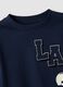 Blue cotton and viscose blend T-shirt with college print for boys_2