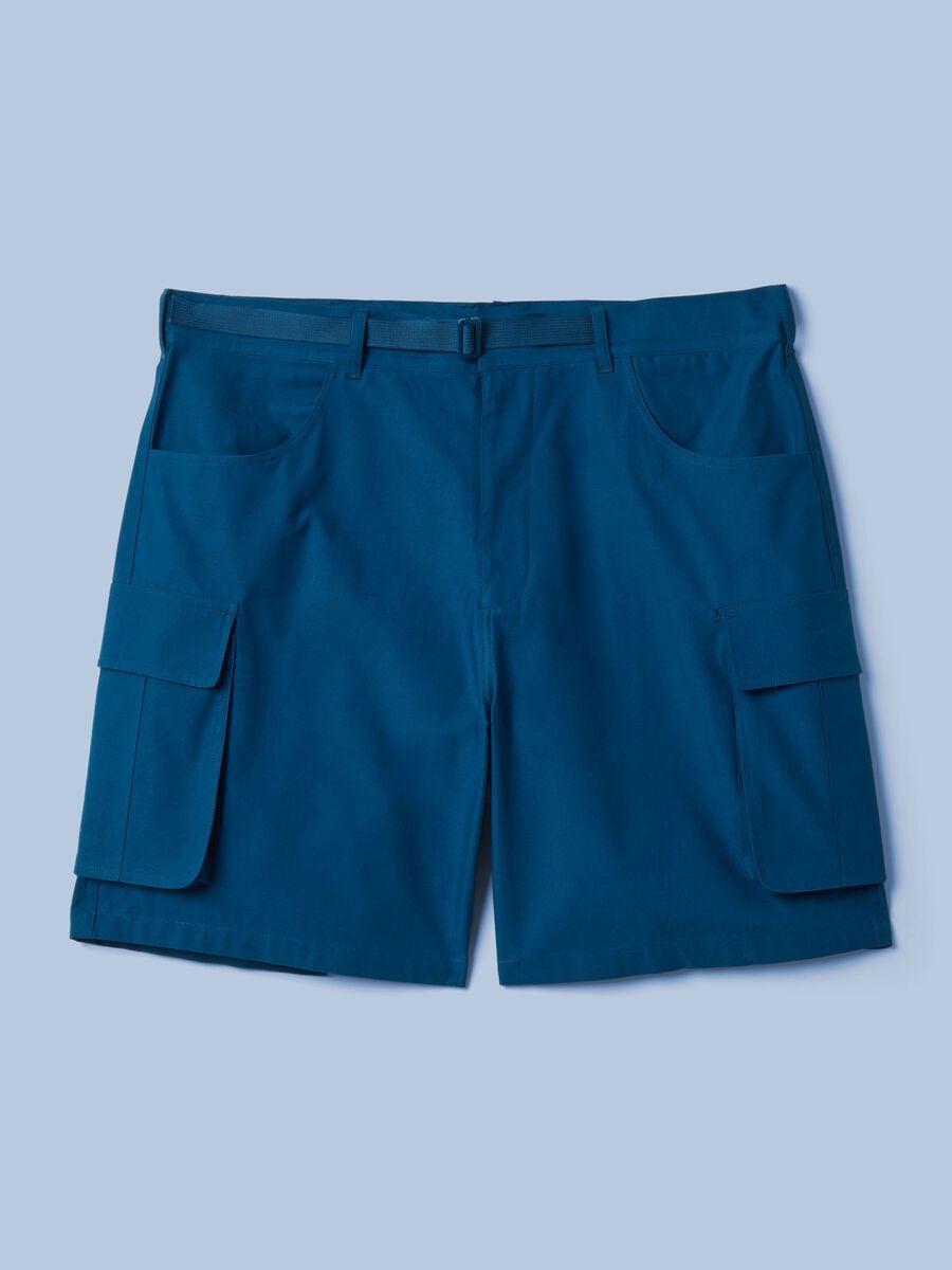 ALTAVIA SAILING blue pure cotton cargo Bermuda shorts_4