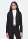 Black cropped stretch-viscose blazer with classic lapels, slim fit_0