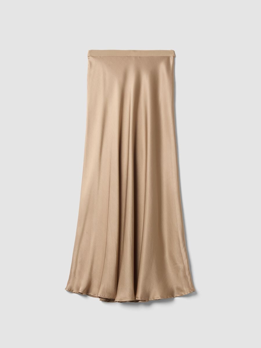 Long beige skirt in pure satin-look viscose_2