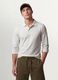 White long-sleeve polo in pure organic cotton piqu&eacute;, regular fit_0