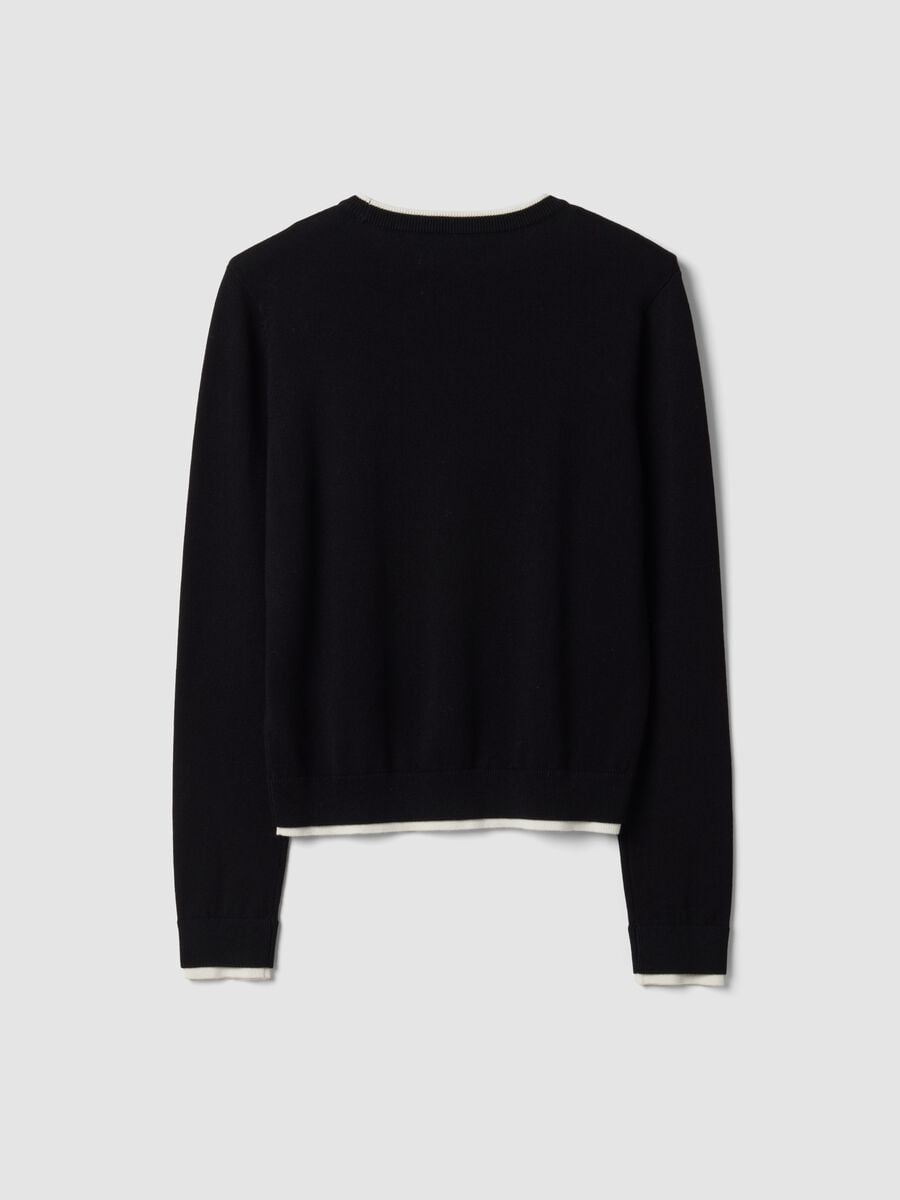 Maglia nera in misto viscosa a maniche lunghe_5