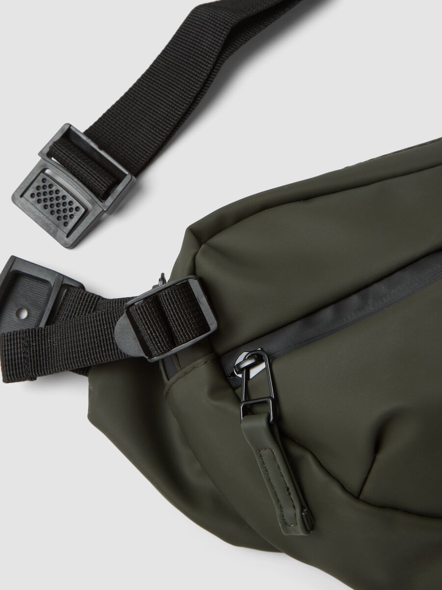 Marsupio verde con tasche zip e cintura regolabile idrorepellente_2