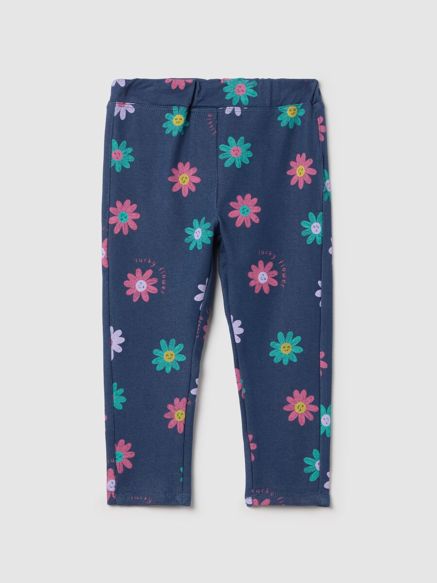 Jeggings with "lucky flower" flowers print_0