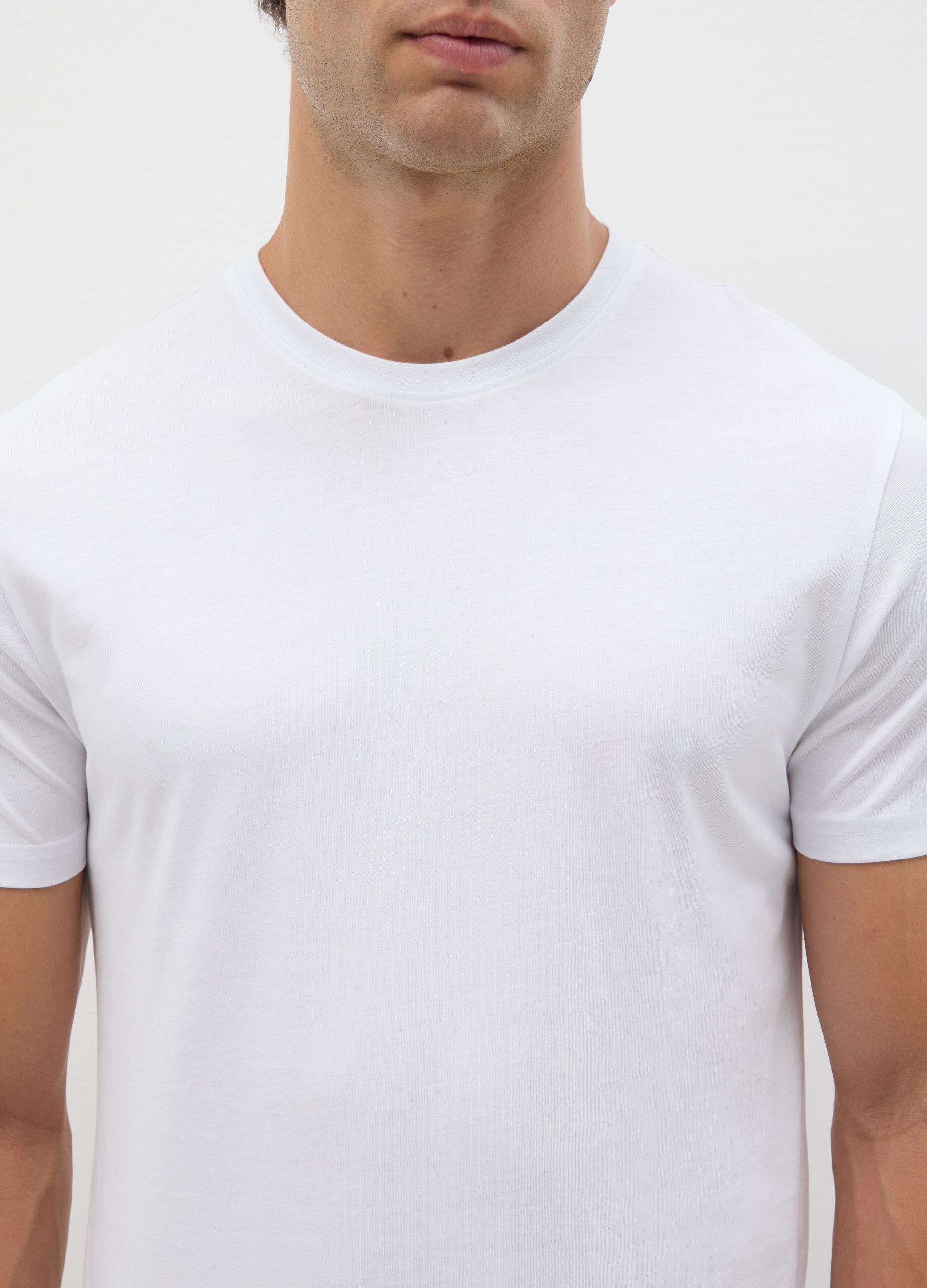 Men's White Pure Cotton T-Shirt