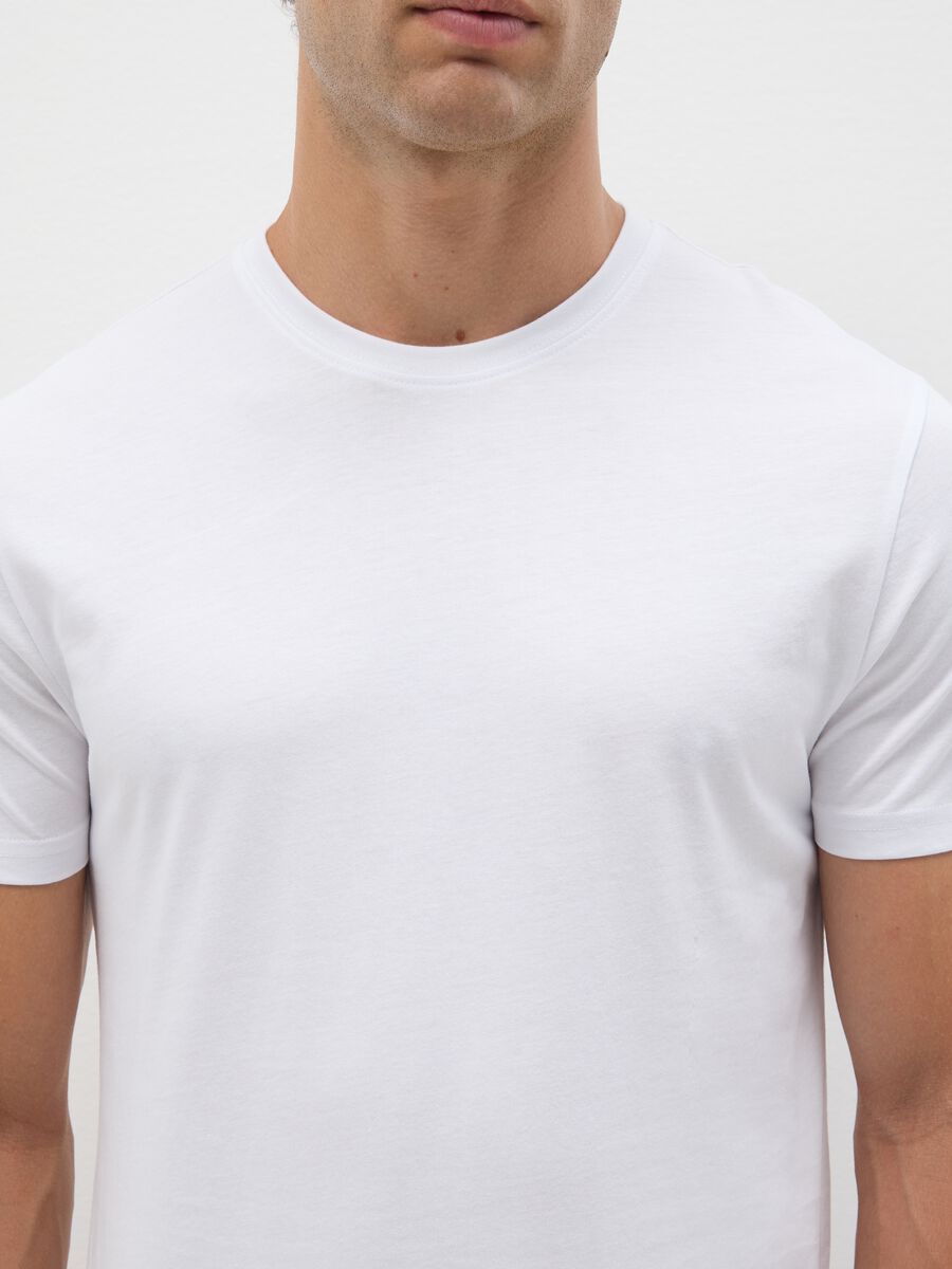 Men's White Pure Cotton T-Shirt_0