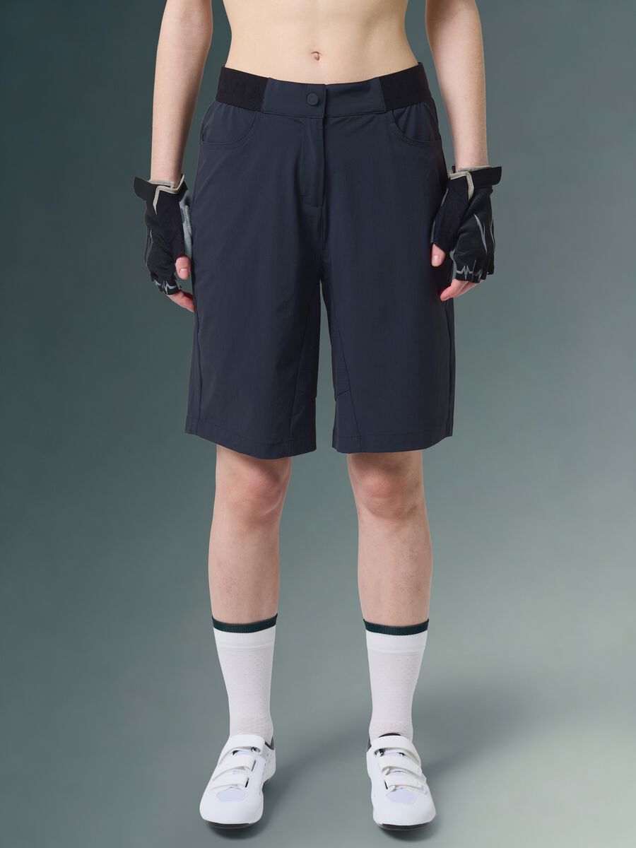 Black ALTAVIA BIKE technical shorts in stretch fabric_1