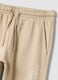 Beige pure cotton joggers with print for boys_5