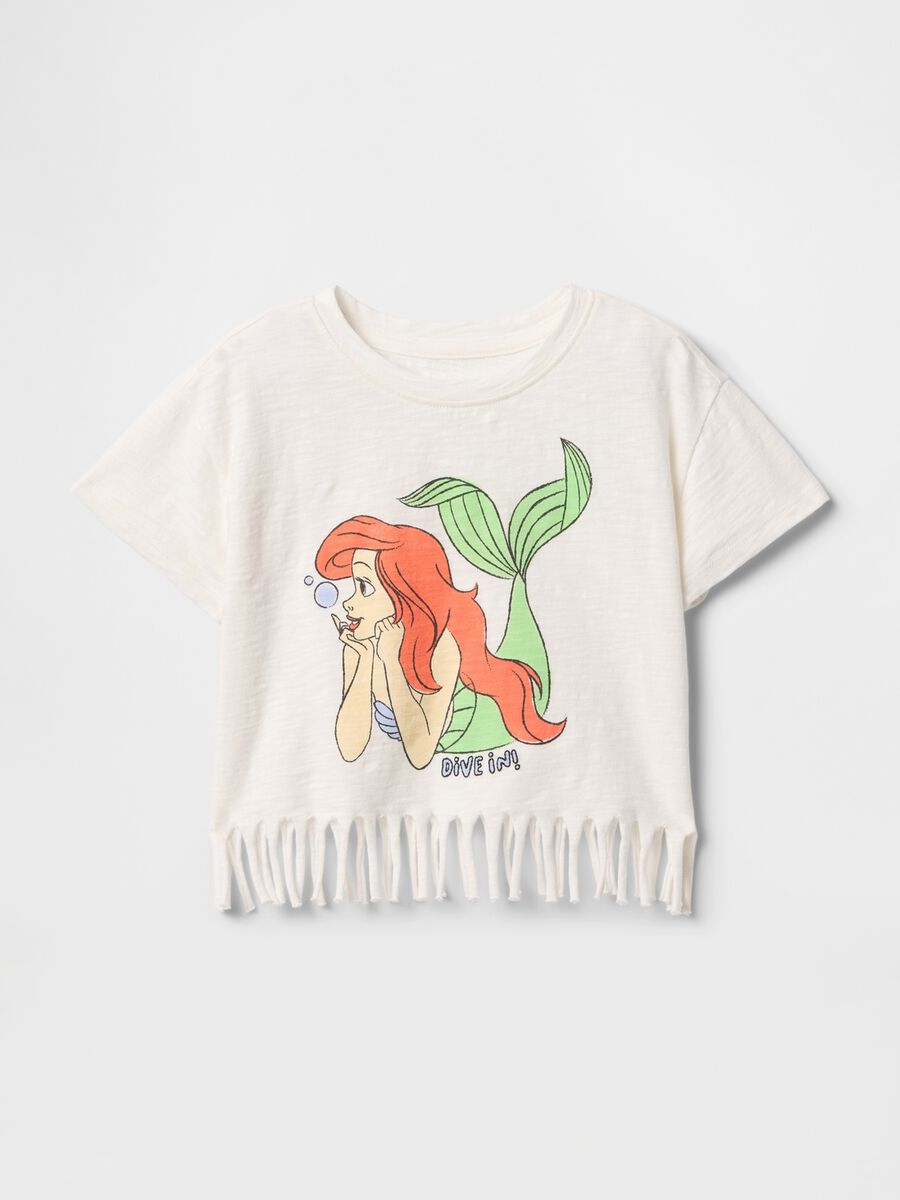 White fringed mermaid print T-shirt GAP Kids_0