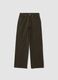 Brown wide-leg jeans in pure cotton_0