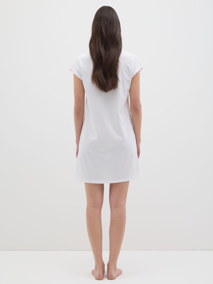 Women's White Pure Cotton Nightdress Regular Fit with 'I Love You Very Much' Print_2