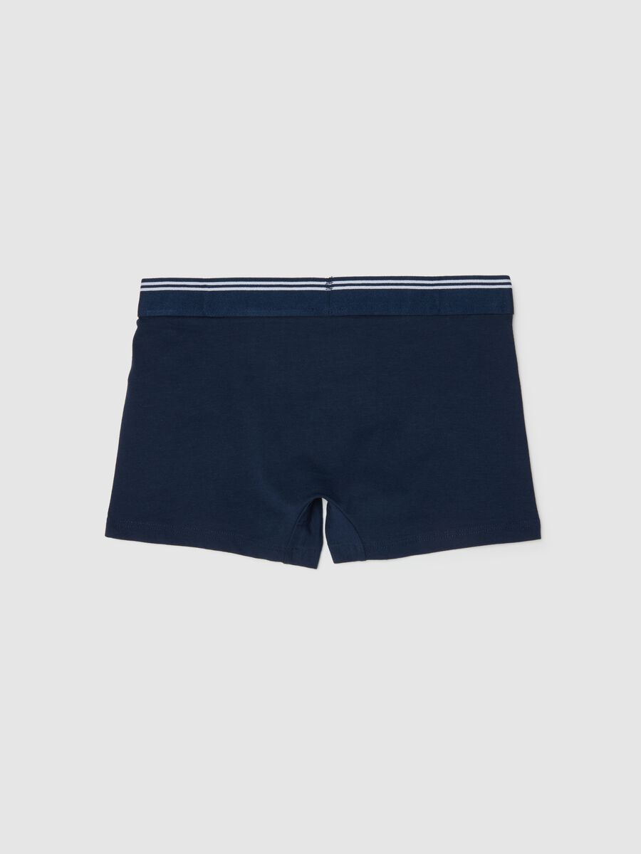 Boxer blu da ragazzo in cotone elasticizzato regular fit_1
