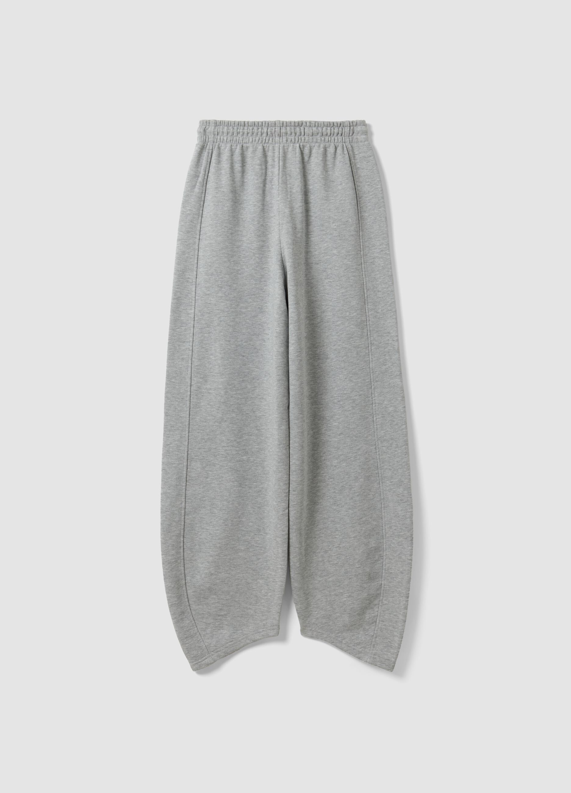 Jogger grigi in misto cotone barrel fit