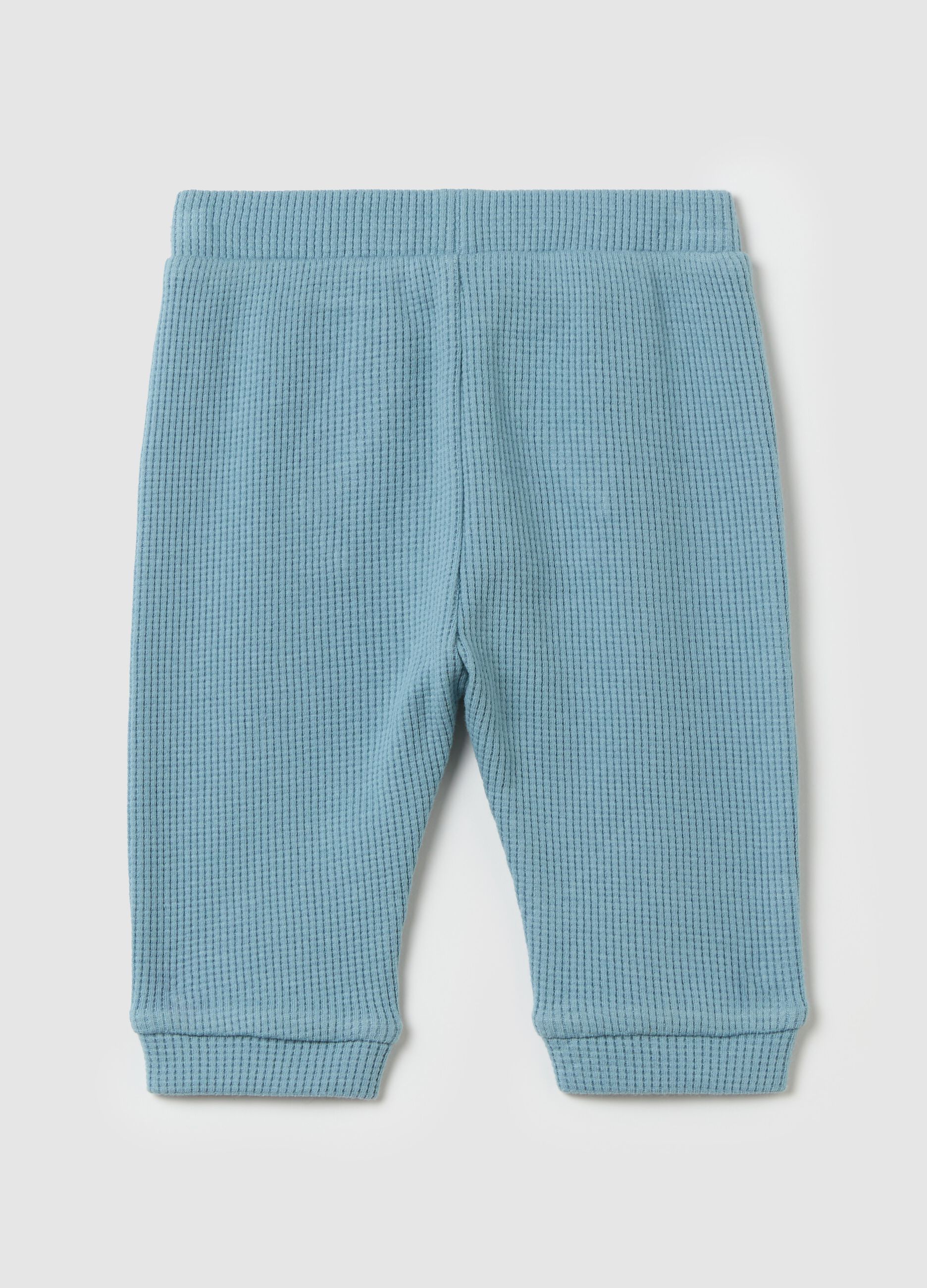Cotton joggers with waffle weave