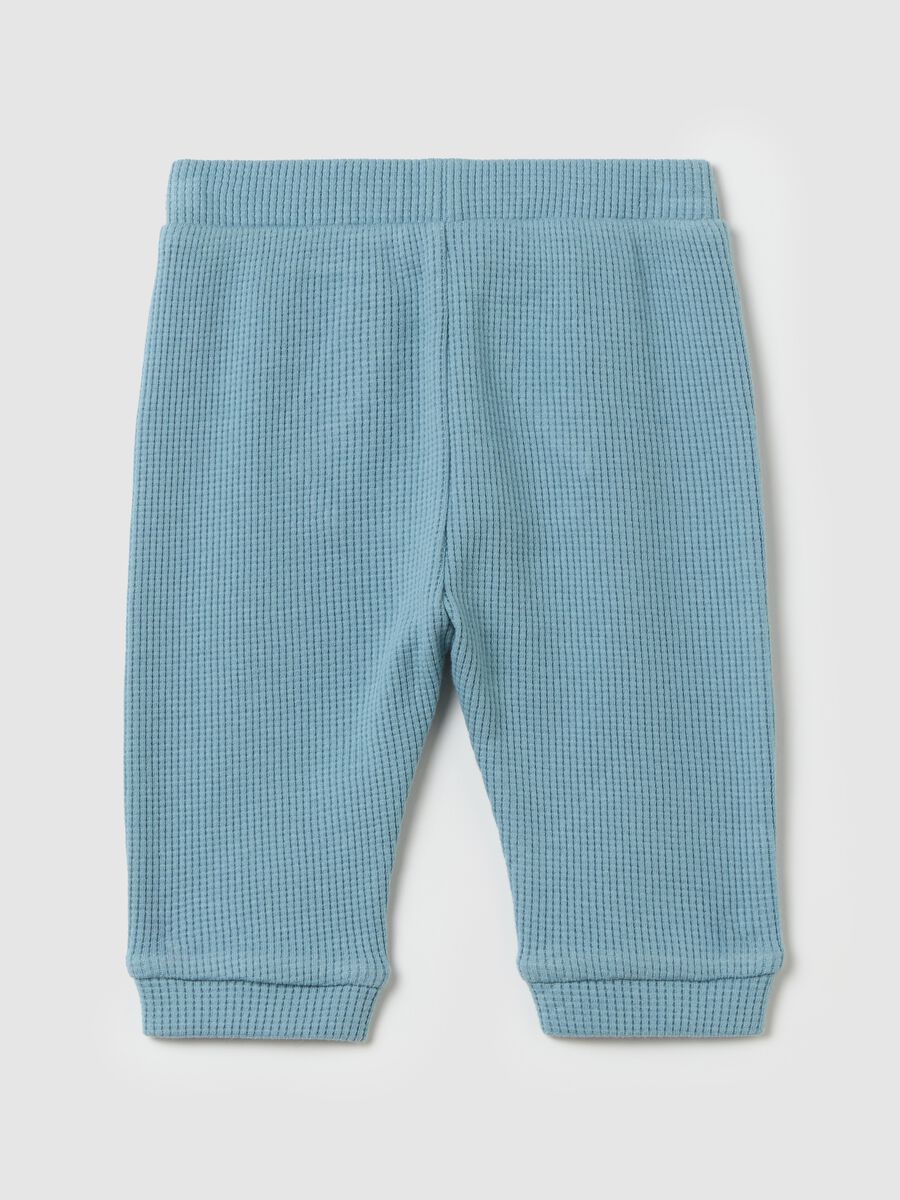 Cotton joggers with waffle weave_1