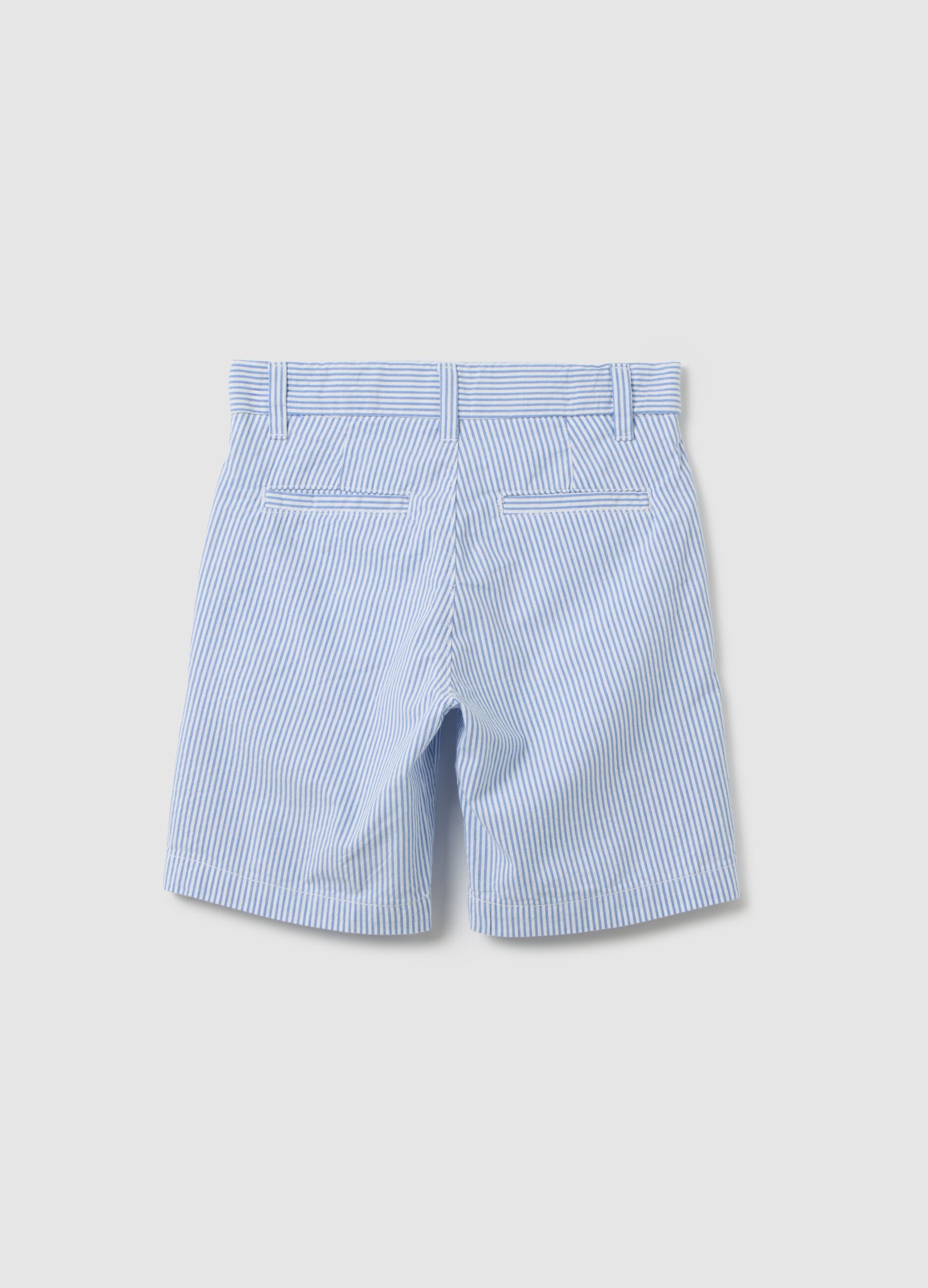 Children's multicolour pure cotton Bermuda shorts, regular fit with pockets