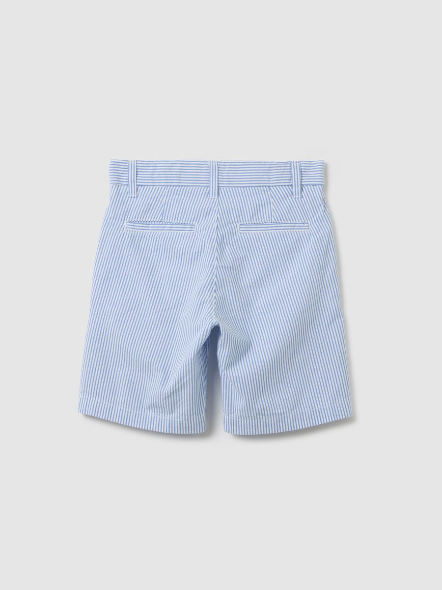 Children's multicolour pure cotton Bermuda shorts, regular fit with pockets_1