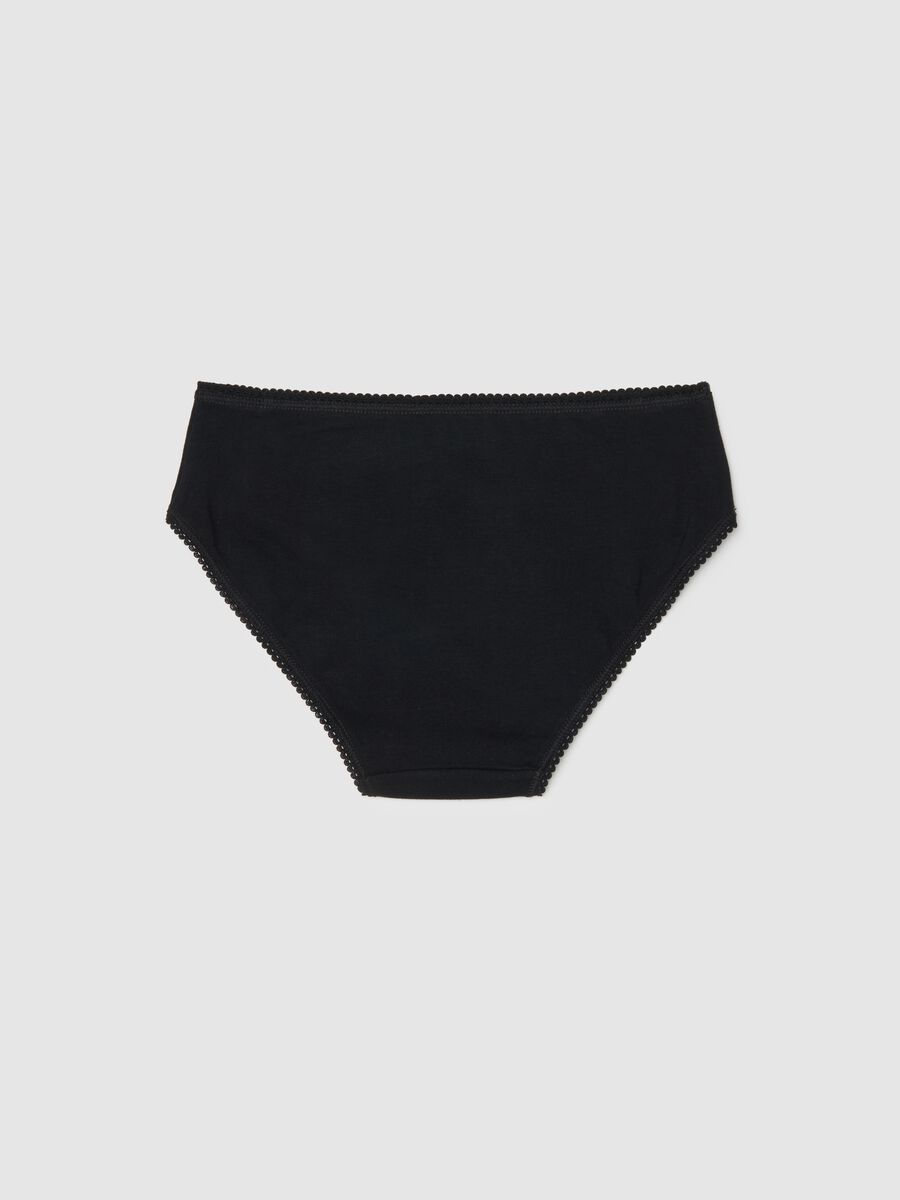 Girl's black cotton stretch regular fit panties_1