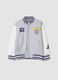 Felpa grigio melange in puro cotone con stampa Lakers_0