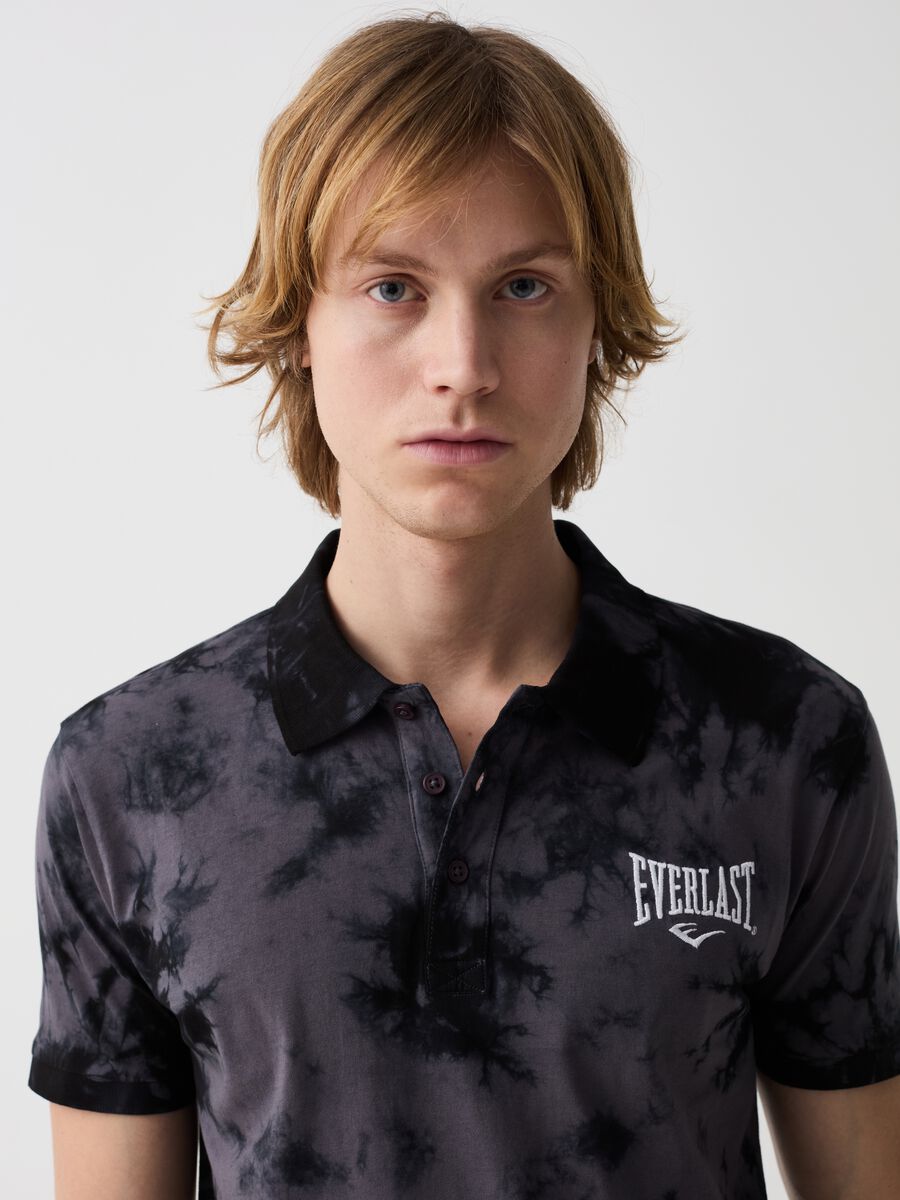 Tie-dye polo shirt with logo embroidery_1