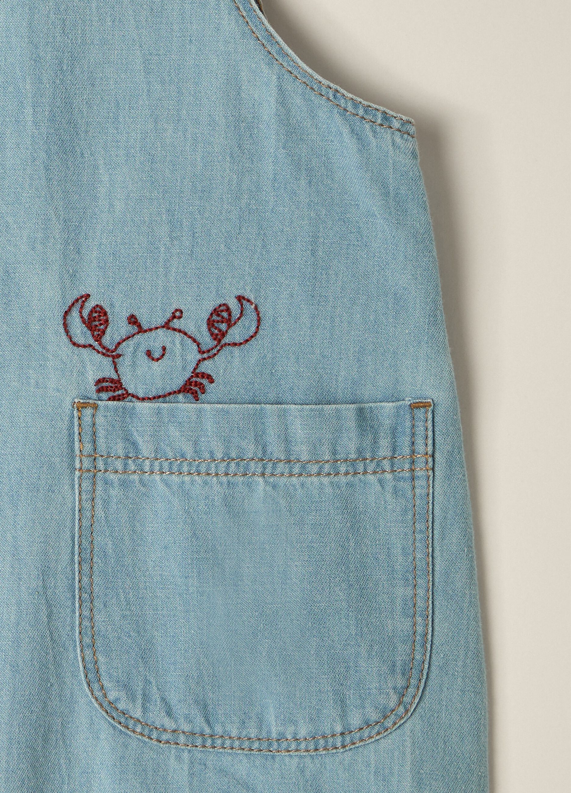 Salopette in denim di puro cotone IANA neonato