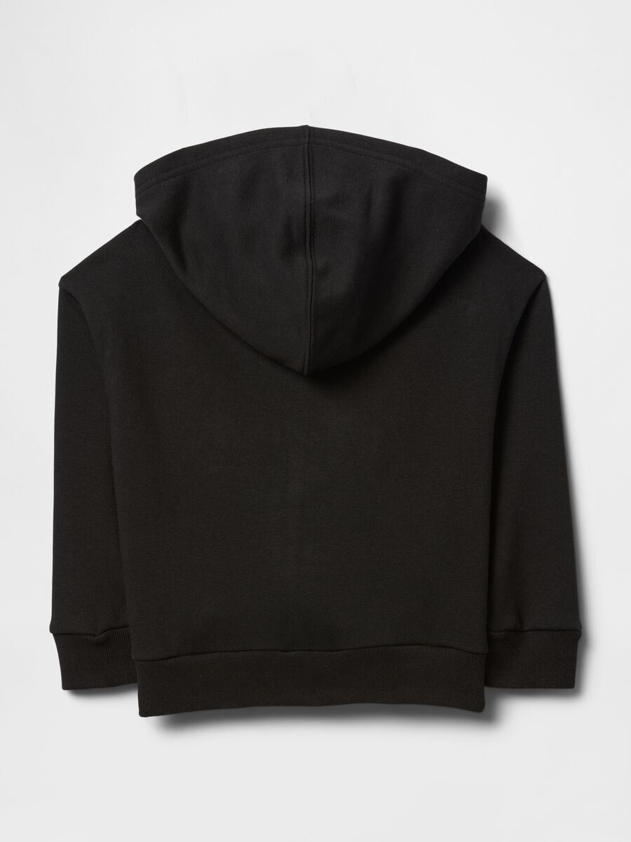 Felpa con cappuccio e zip in misto cotone_1