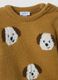 Maglione marrone girocollo jacquard con cagnolini_2