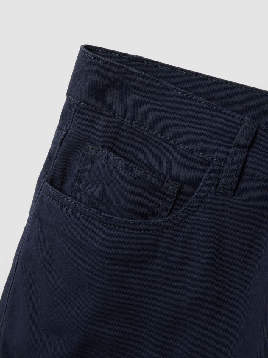 Blue pure cotton regular-fit shorts_5