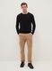 Beige stretch cotton slim fit cargo trousers_1