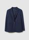 Blue Stretch Fabric Regular Fit Blazer_4
