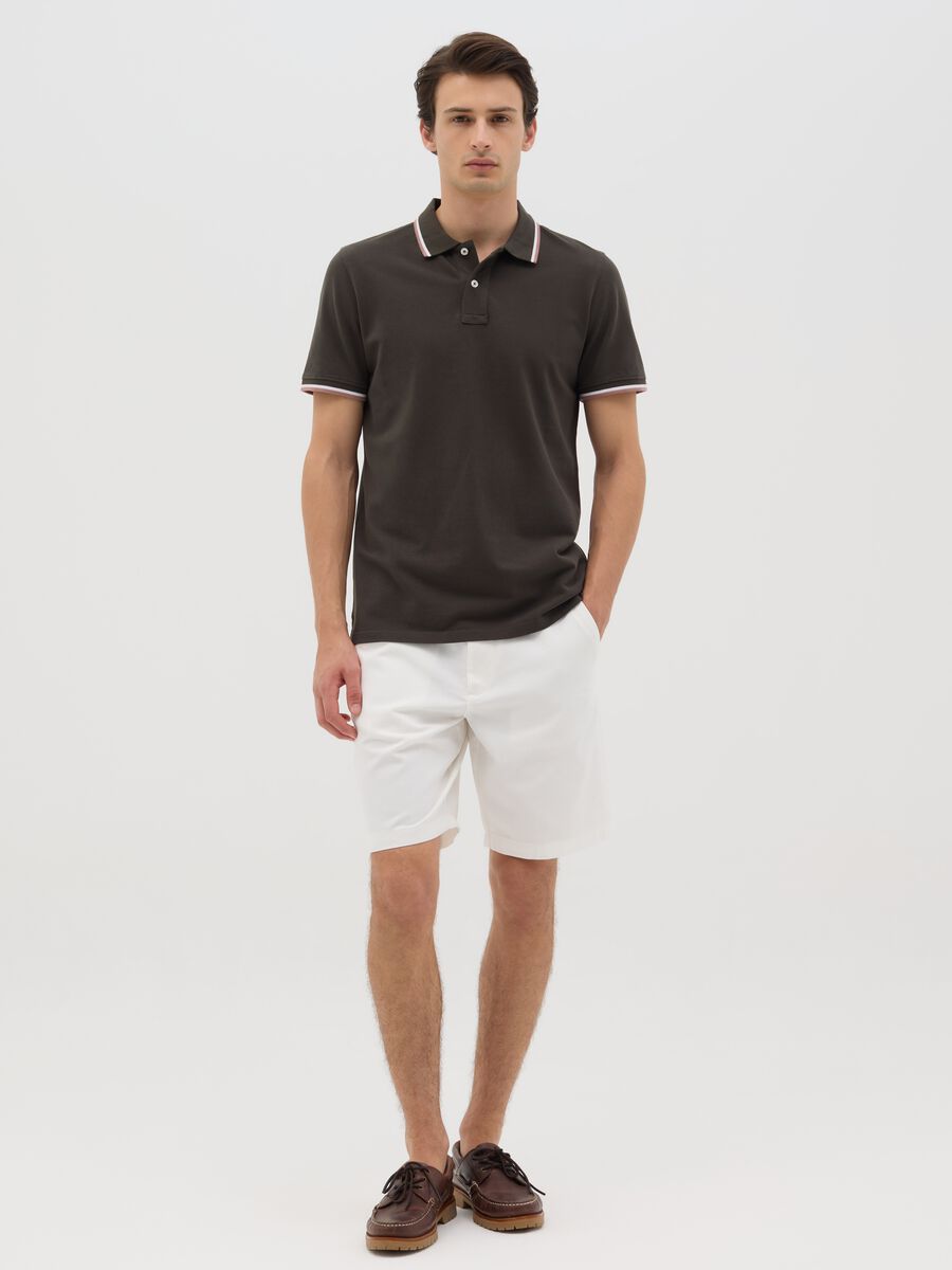 Brown short sleeve cotton polo_1