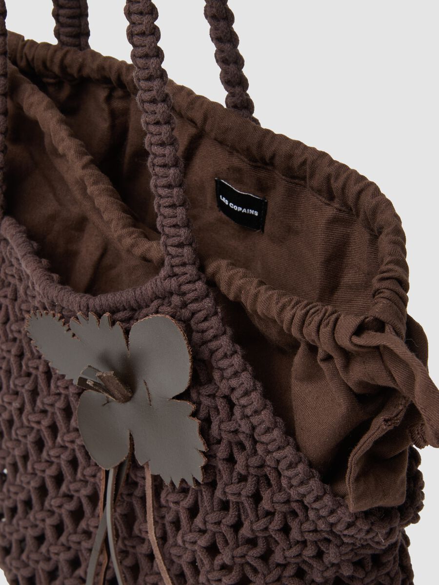 Brown crossbody bag in cotton-viscose blend_2