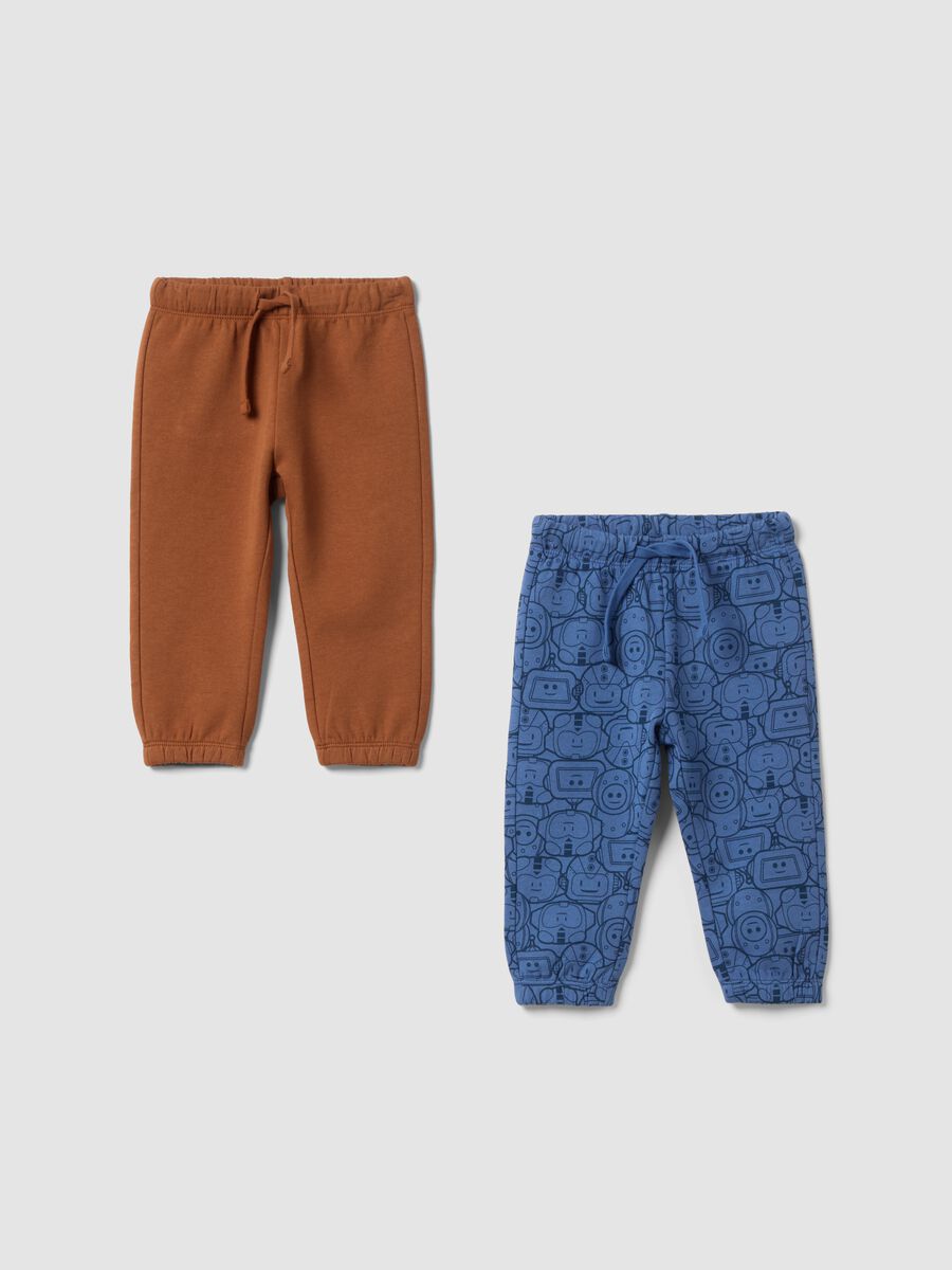 Bipack di jogger blu in puro cotone_0