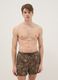 Brown swim shorts with seashell and starfish print_0