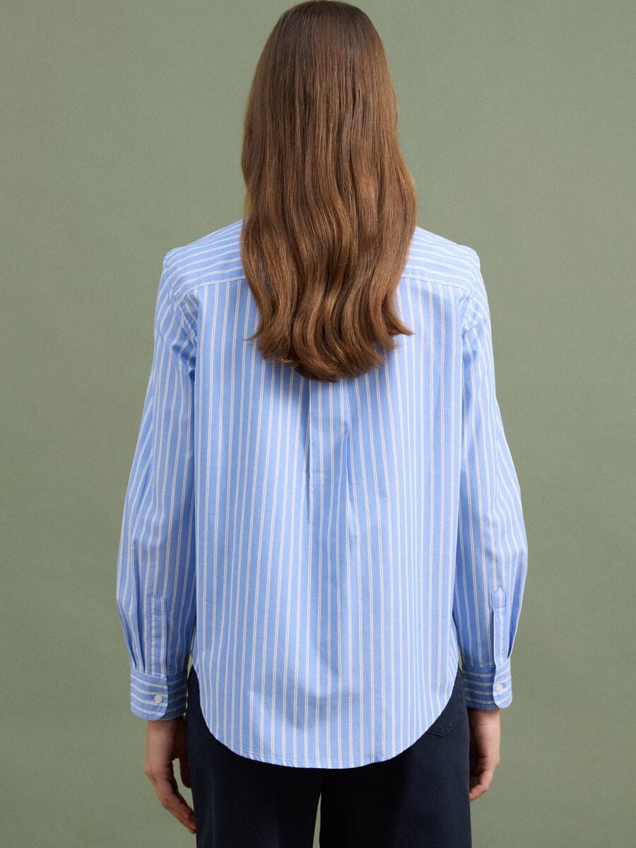 Camicia azzurra a righe bianche in popeline regular fit_3