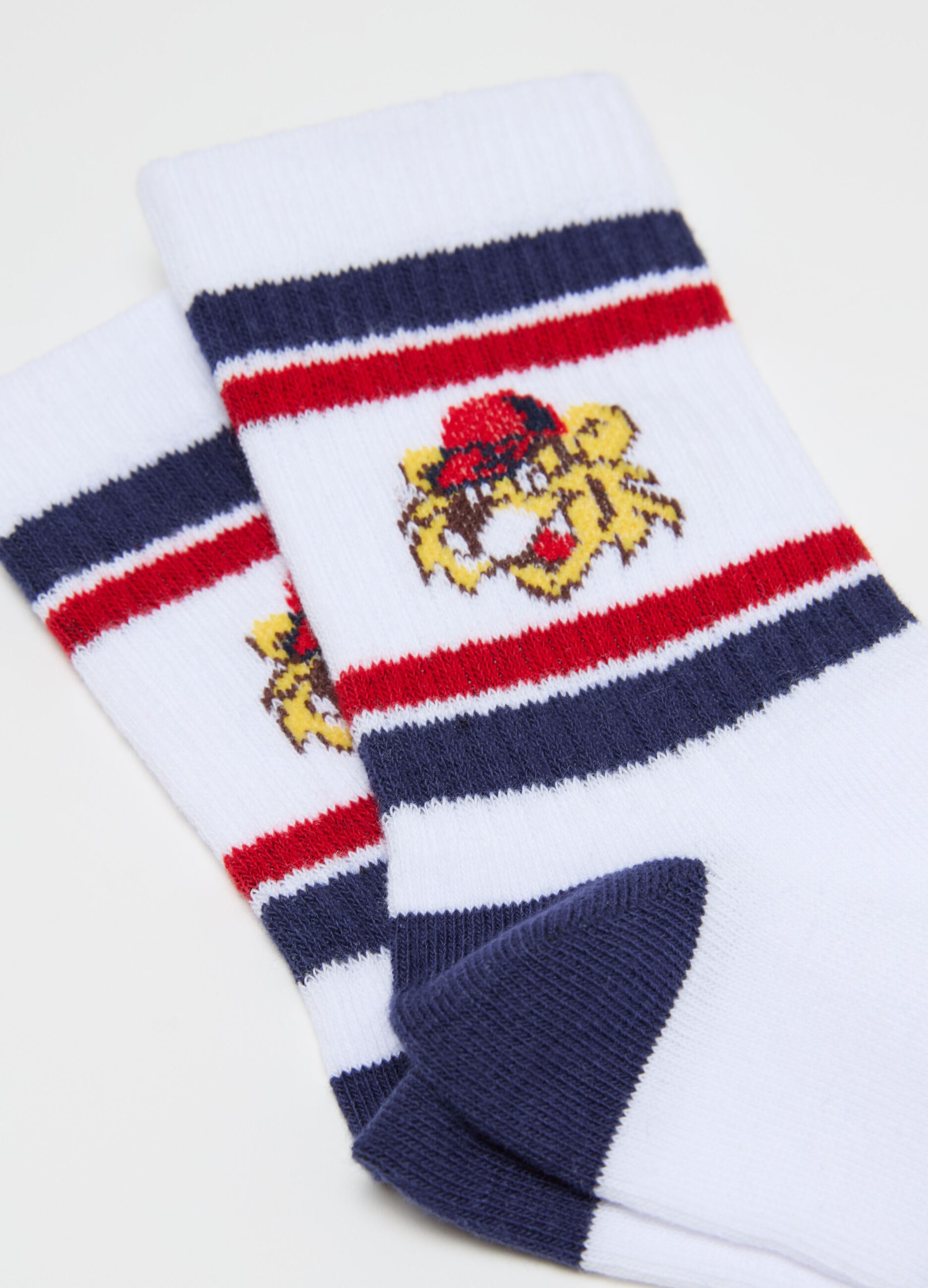 Two-pack tennis socks with logo and fox design