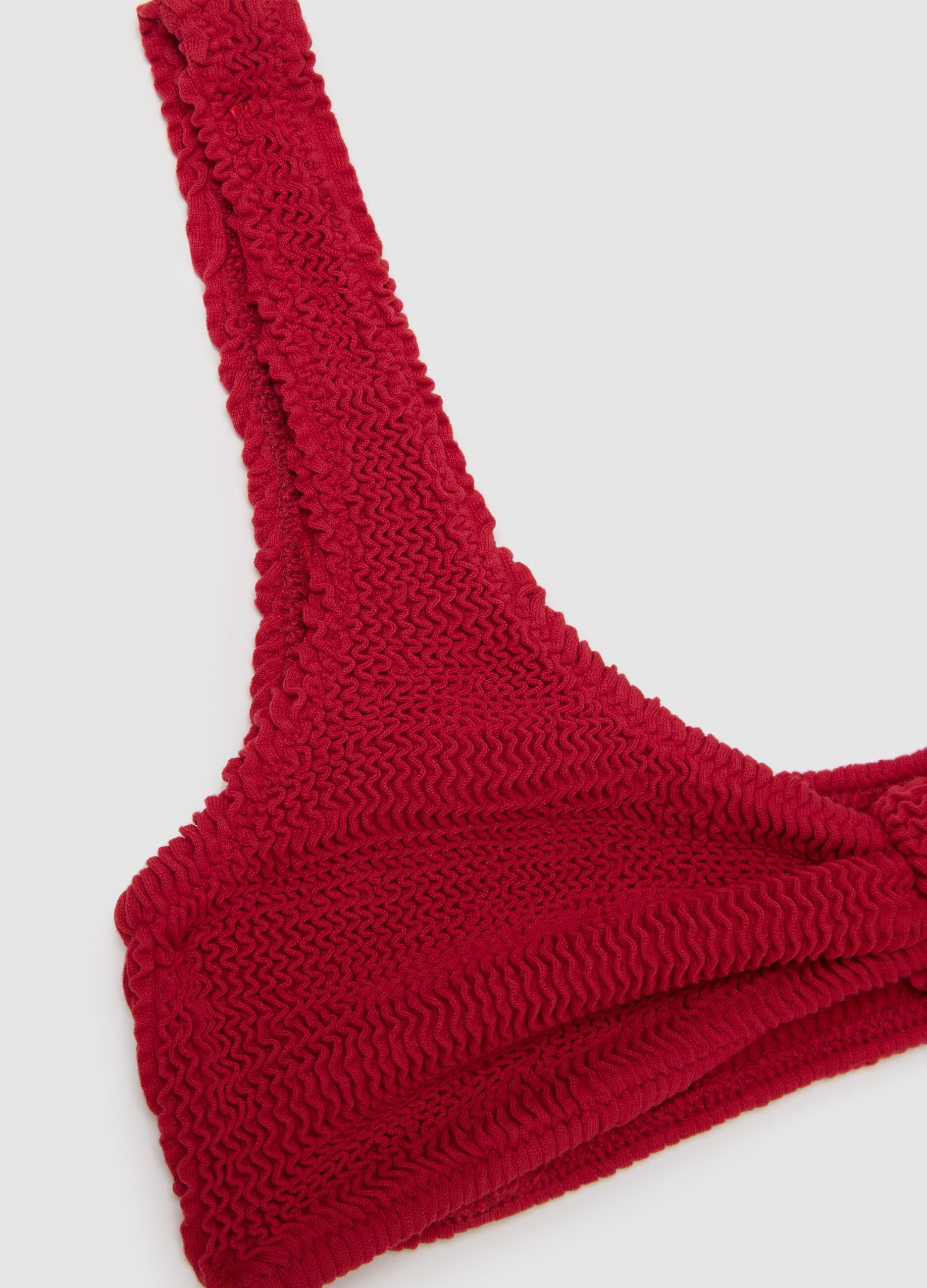 Bralette bikini da donna in tessuto elasticizzato rosso