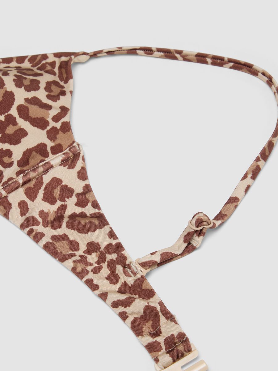 Multicolour leopard-print stretch bikini top_5