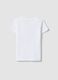 White regular fit pure cotton t-shirt with print for girls_1