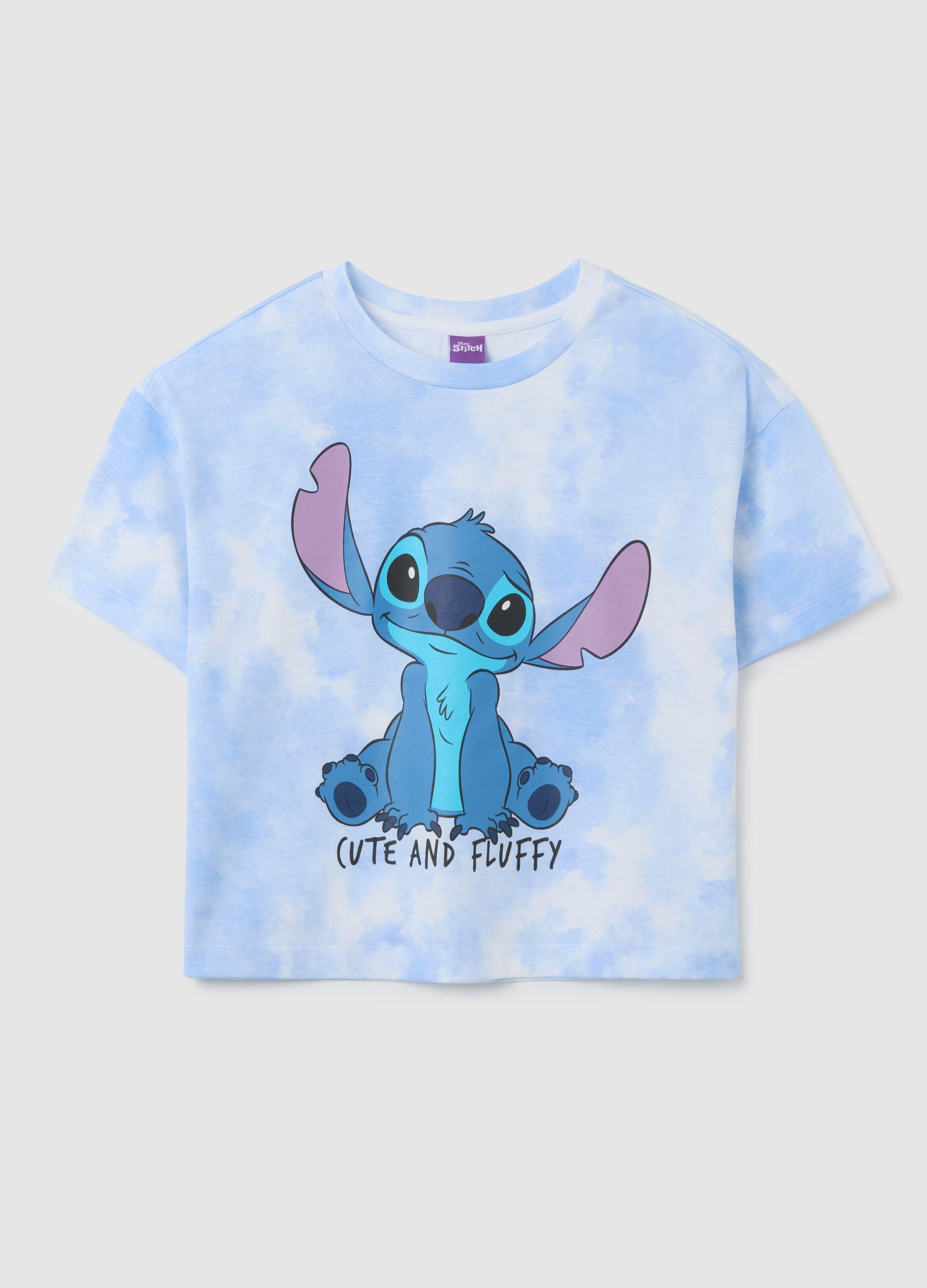 Girls' pure cotton sky blue t-shirt, regular fit