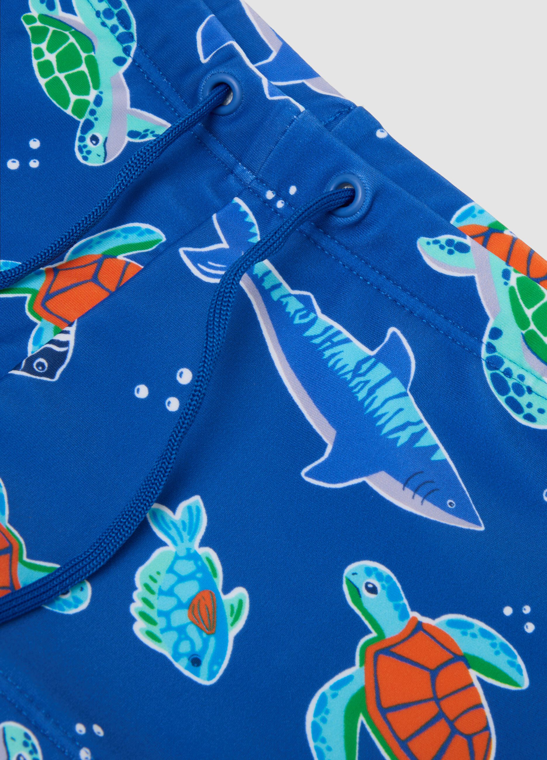 Blue stretch swim shorts