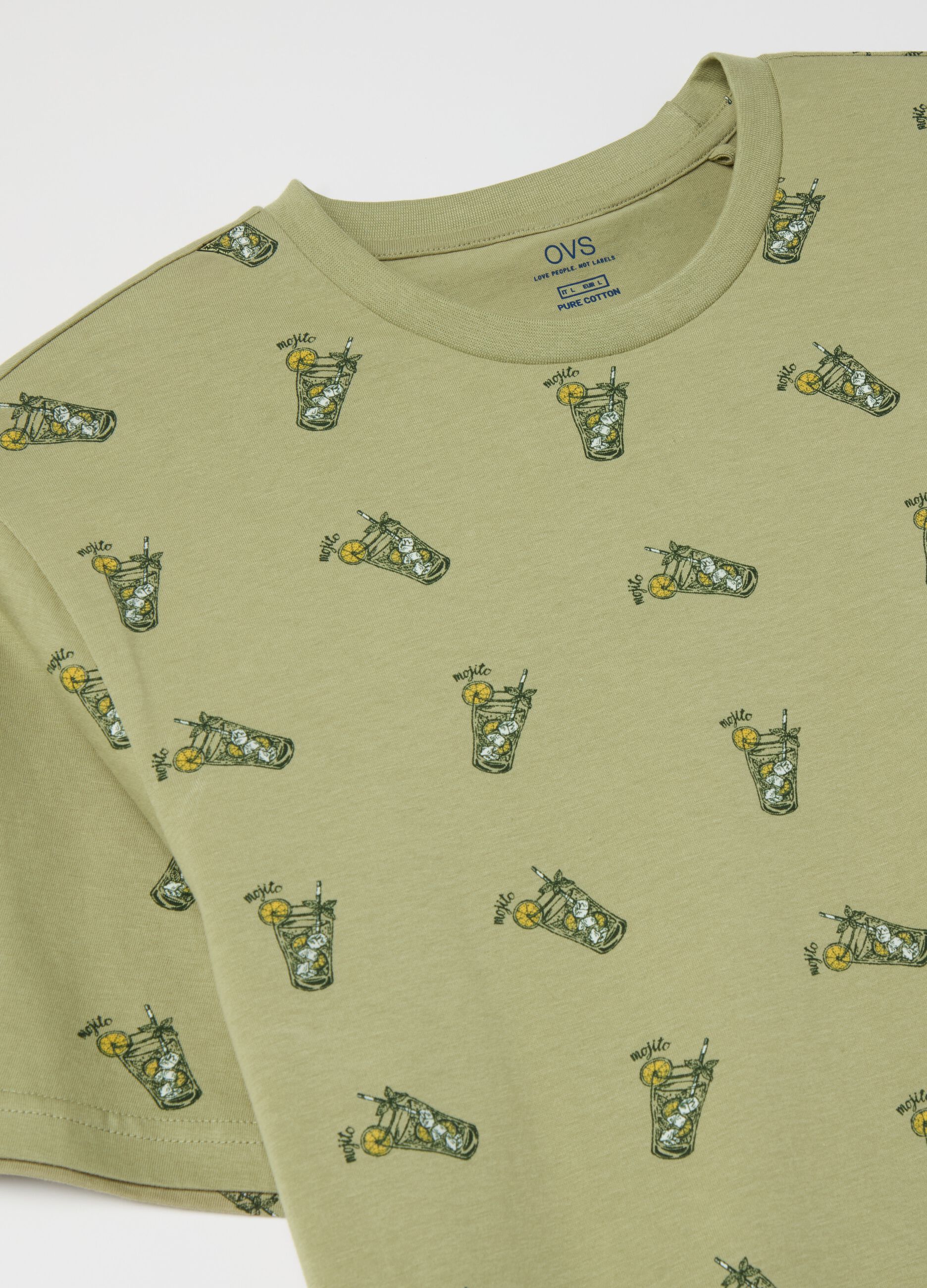 Short cotton pyjamas with print