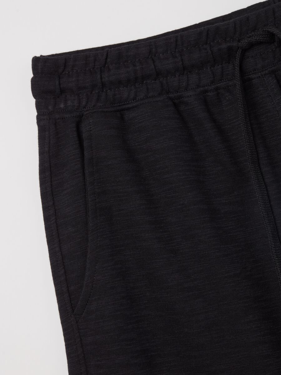 Short pyjamas in slub jersey with drawstring_1