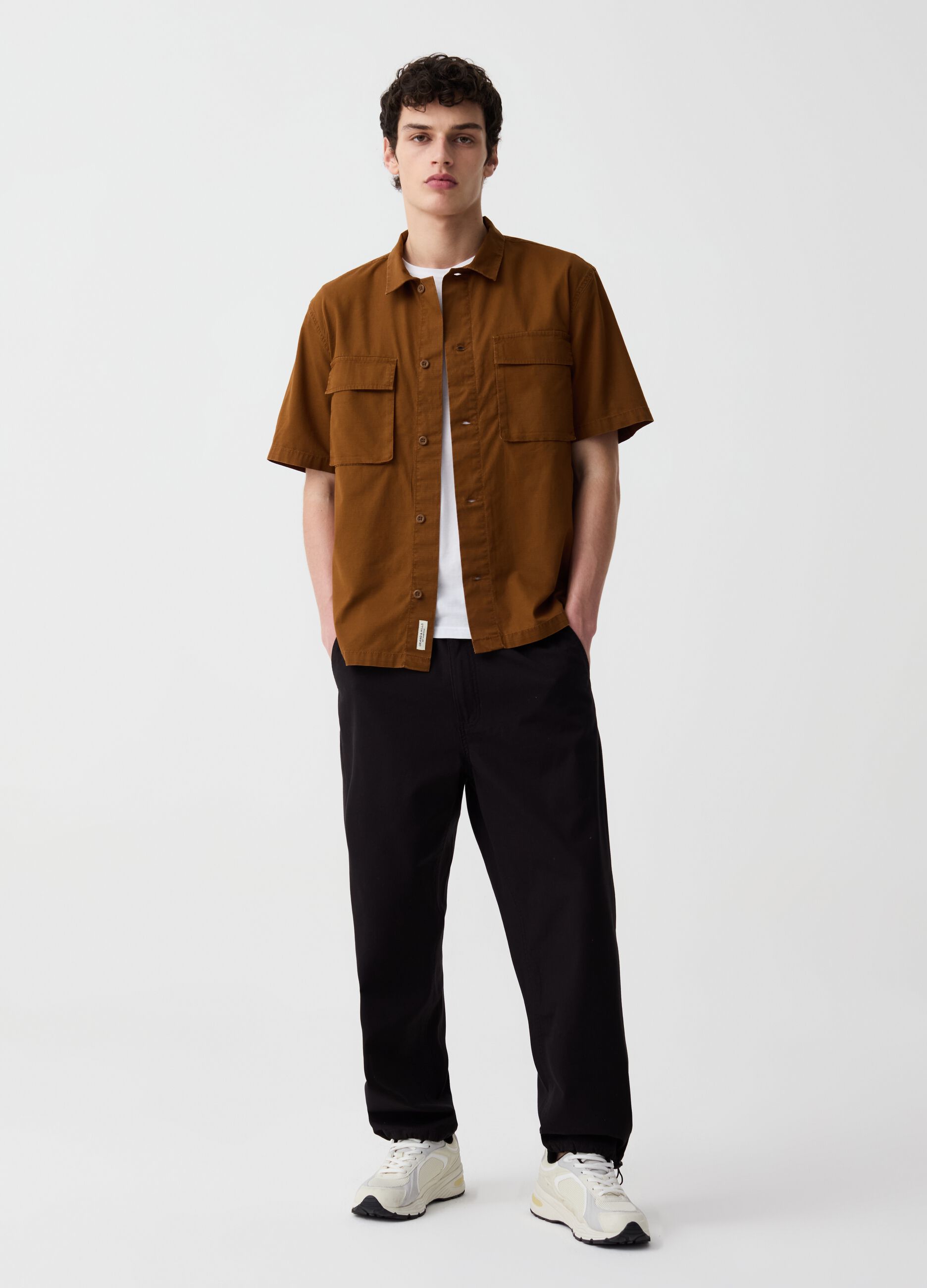 Ovs Camicia a maniche corte con trama ripstop